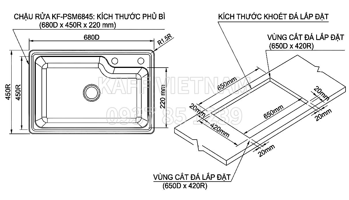 Chậu Rửa KAFF KF-PSM6845 - Ảnh 7